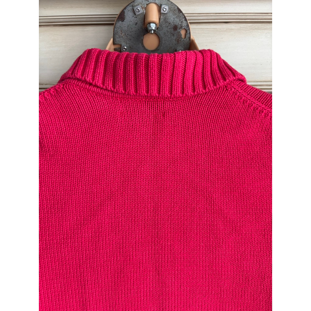 VGUC Lands End 100% Cotton Red Button Down Cardigan | Sz 18-20 - Picture 7 of 11